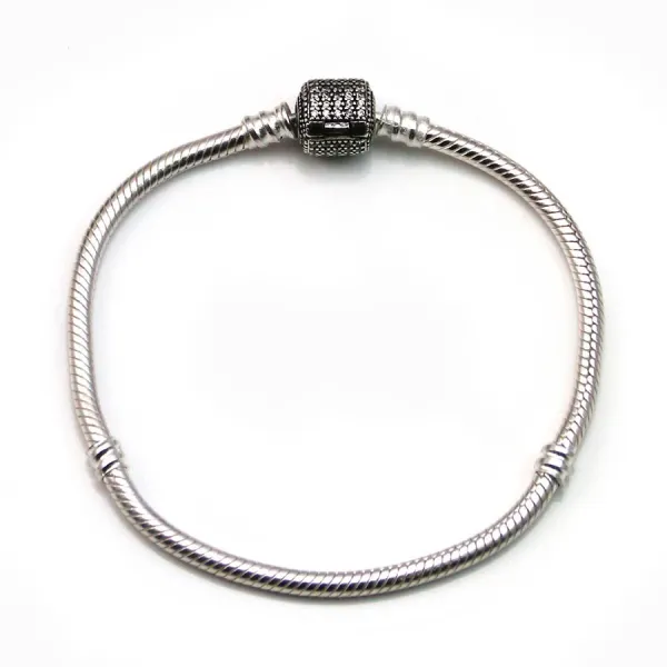 Bracelet en argent 925 serpentine avec zirconium 19cmx2.9mm x 1pc