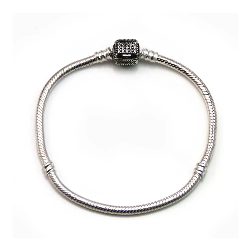 Bracelet en argent 925 serpentine avec zirconium 19cmx2.9mm x 1pc
