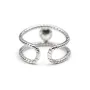 Argent 925 Rhodié Support Bague réglable  pour perles semi-percés & zircon x 1pc