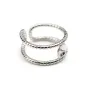 Argent 925 Rhodié Support Bague réglable  pour perles semi-percés & zircon x 1pc