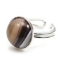 Bague   réglable support rond 14mm en argent 925 x 1pc