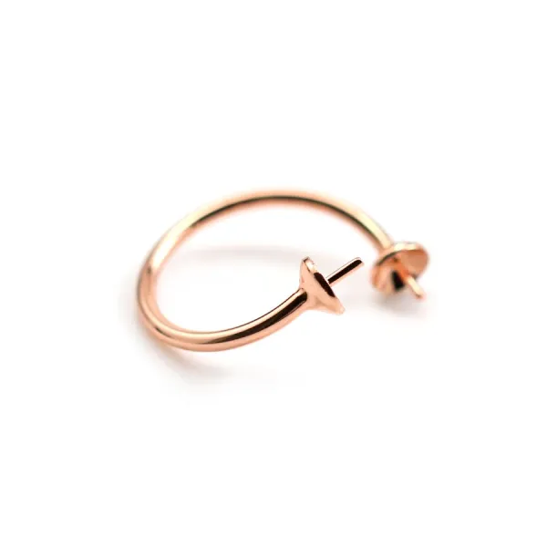 Bague réglable flexible double pour semi percées plaquée "flash or x 1pc