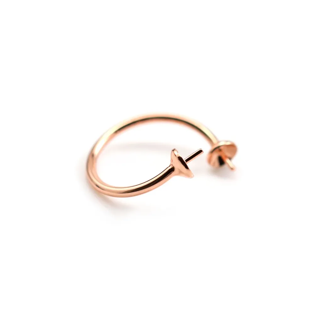 Flash gold gilt flexible ring double half drilled x 1pc