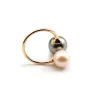 Bague réglable flexible double pour semi percées plaquée "doré x 1pc