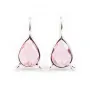 Crochet boucles d'oreilles pierre sertie en verre argenté goutte 10.5x14mm x 2pcs