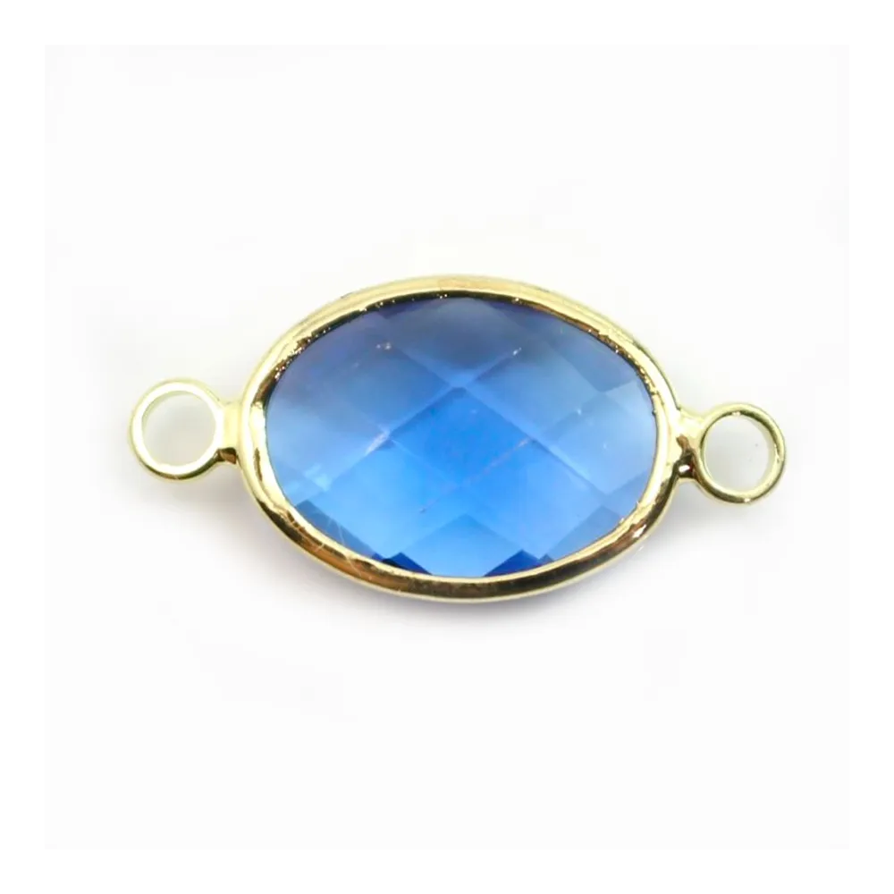 Pierre sertie en verre oval 11x14mm x 1pc