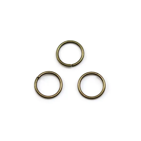Anneaux ronds ouverts, métal couleur bronze, 0.8x5mm environ 100pcs