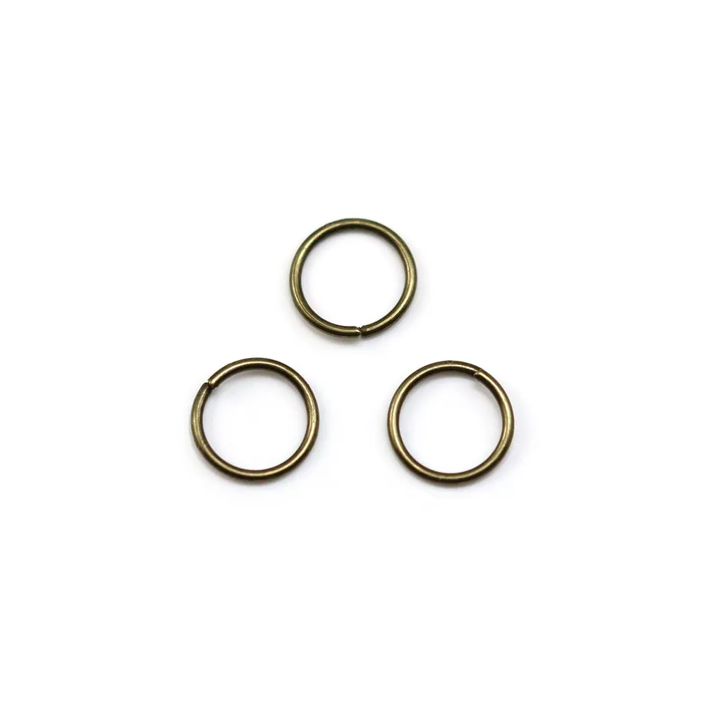 Anneaux ronds ouverts, métal couleur bronze, 0.8x5mm environ 100pcs