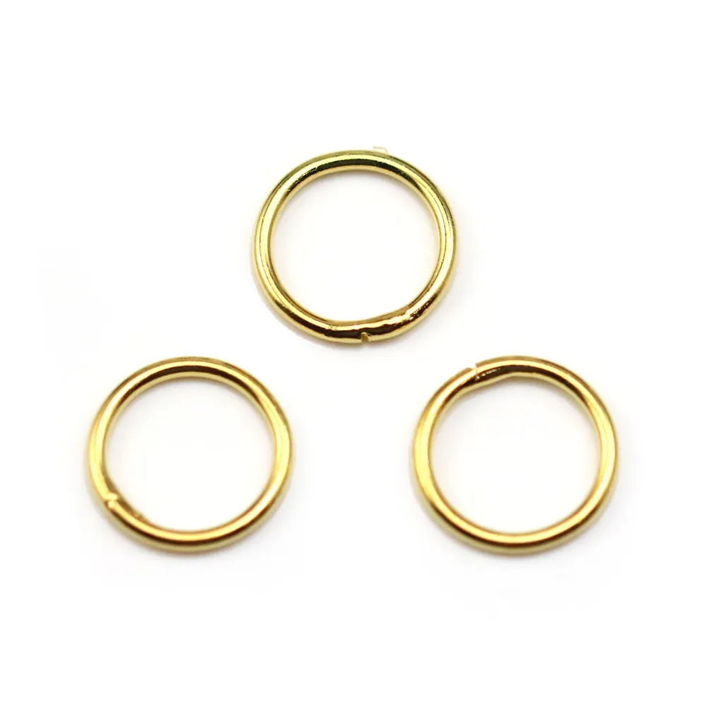 Rings welded, in round shape, in gold metal 1 * 10mm about 50pcs