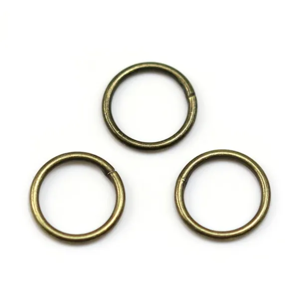 Round welded rings, in metal bronze color, 1 * 10mm about 50pcs