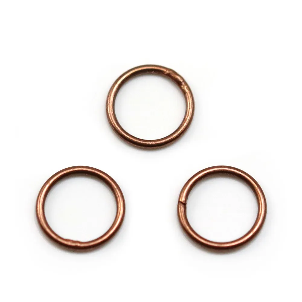 Anneaux soudé, forme ronde, en métal, couleur cuivre 1* 10mm environ 50pcs
