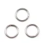 Anneaux soudé, de forme ronde, en métal rhodié, 1 * 10mm environ 50pcs