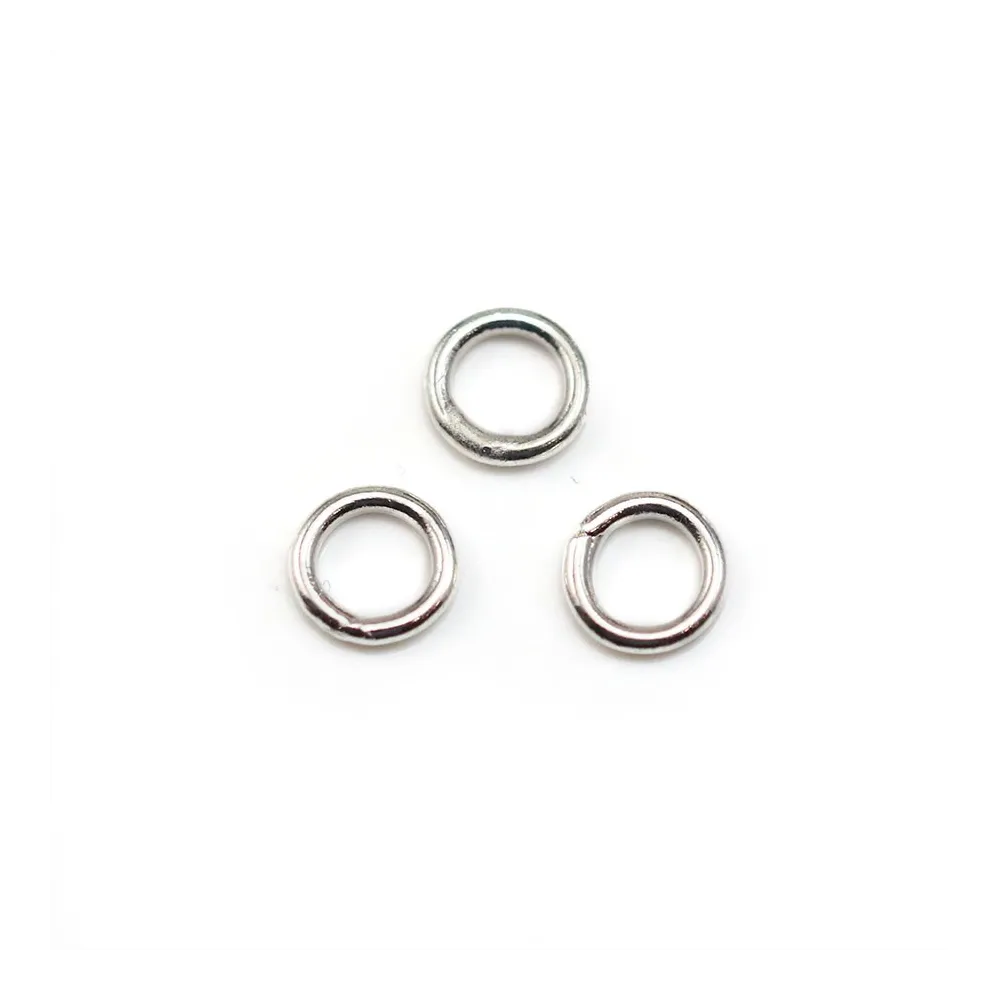 Anneaux ronds soudé en métal argenté 1x6mm x 100pcs