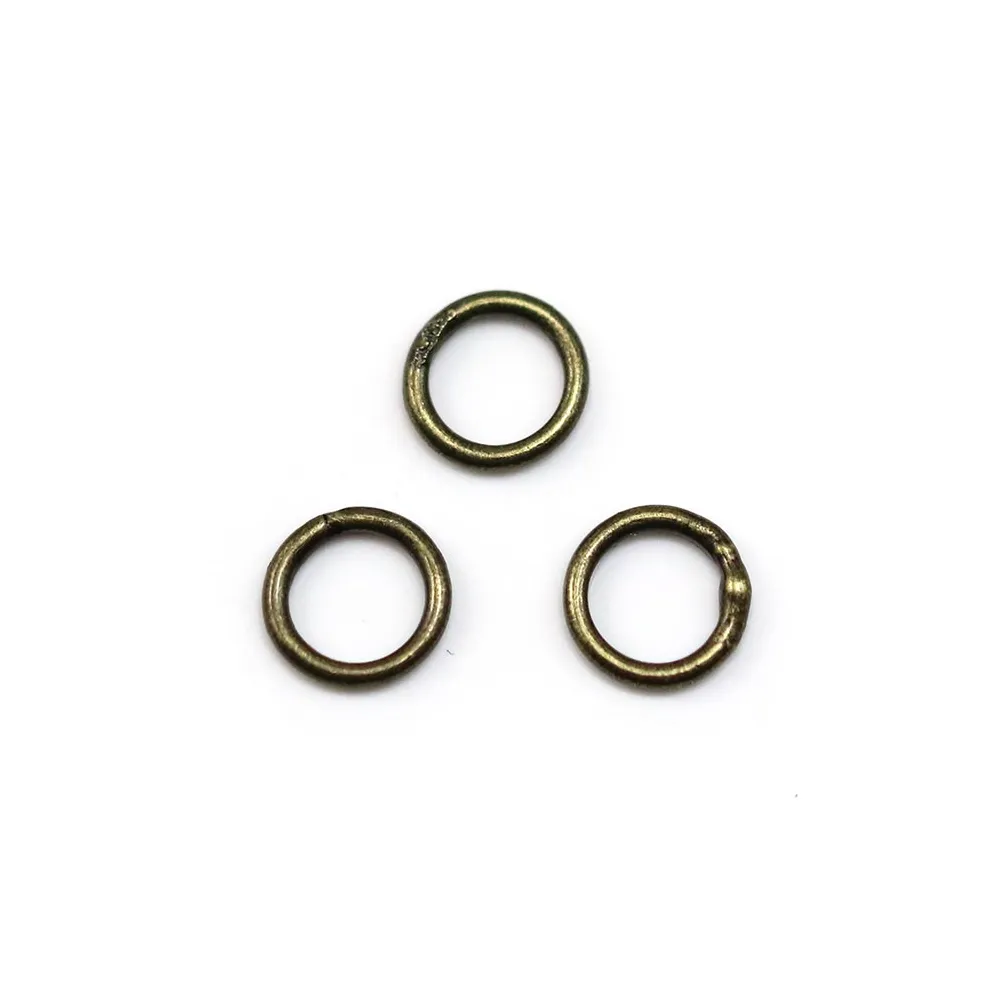 Anneaux rond soudés, métal couleur bronze, 1x6mm environ 100pcs