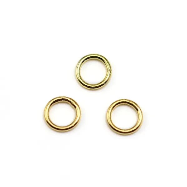 Anneaux de forme ronde, soudé, en métal doré 1 * 7mm environ 100pcs