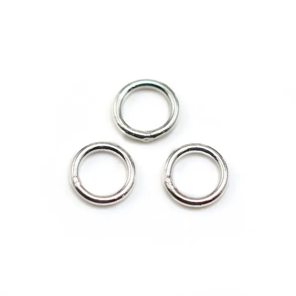 Anneaux ronds soudé en métal argenté 1x7mm x 100pcs