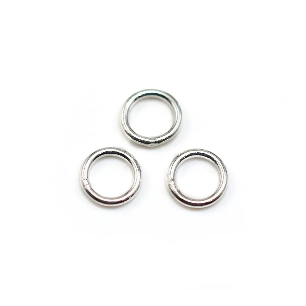 Anneaux ronds soudé en métal argenté 1x7mm x 100pcs