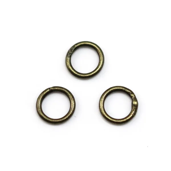 Anneaux rond soudés, métal couleur bronze, 1x7mm environ 100pcs
