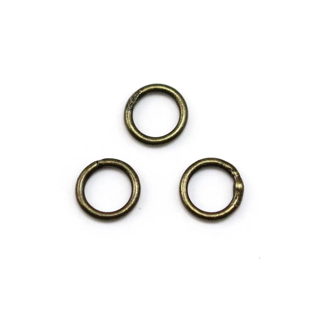 Anneaux rond soudés, métal couleur bronze, 1x7mm environ 100pcs