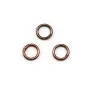 Anneaux soudé, forme ronde, en métal, couleur cuivre 1* 7mm environ 100pcs