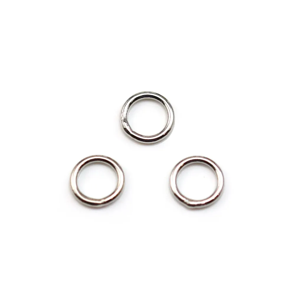 Anneaux rond soudé en métal rhodié 1x7mm x 100pcs