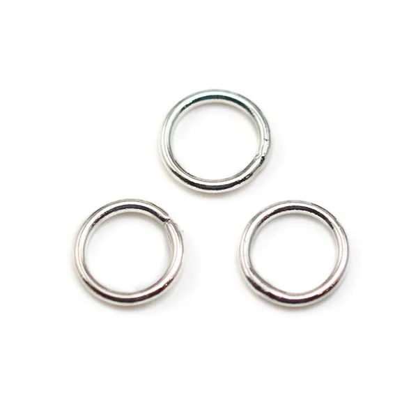 Anneaux ronds soudé argenté 1x8mm x 50pcs