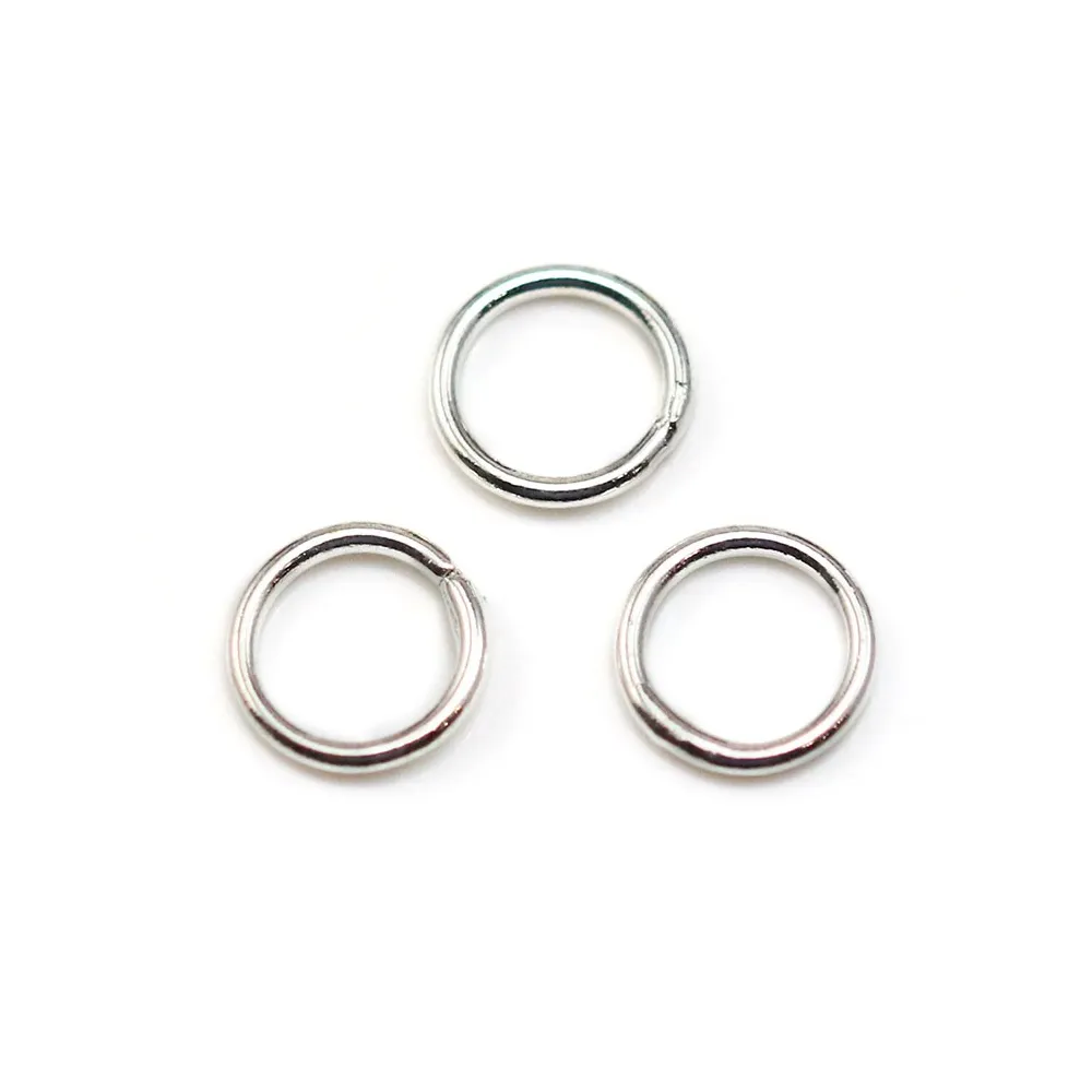 Anneaux ronds soudé argenté 1x8mm x 50pcs