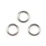 Anneaux soudé, de forme ronde, en métal rhodié, 1 * 8mm environ 50pcs