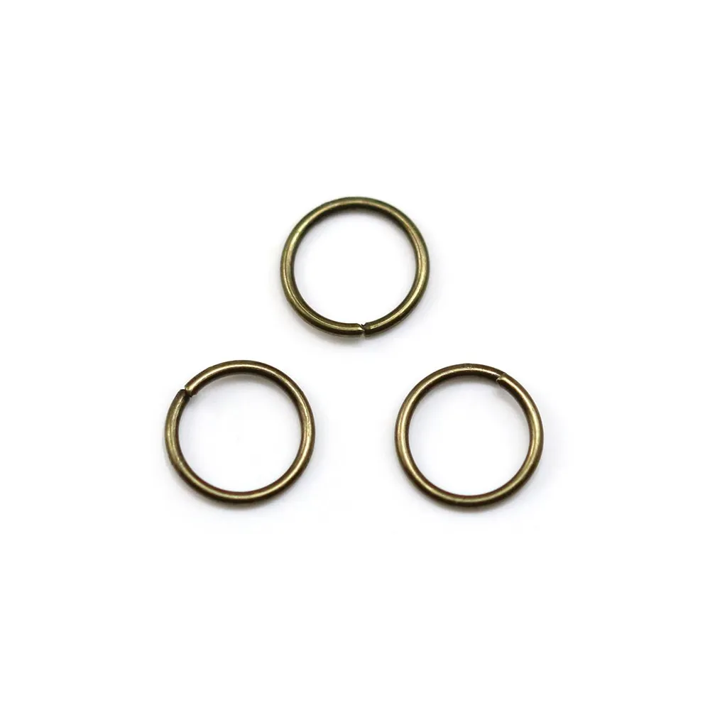 Anneaux ronds ouverts, métal couleur bronze, 0.8x6mm environ 100pcs