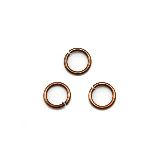 Anneaux rond ouverts en métal cuivre 0.8x6mm x 100pcs