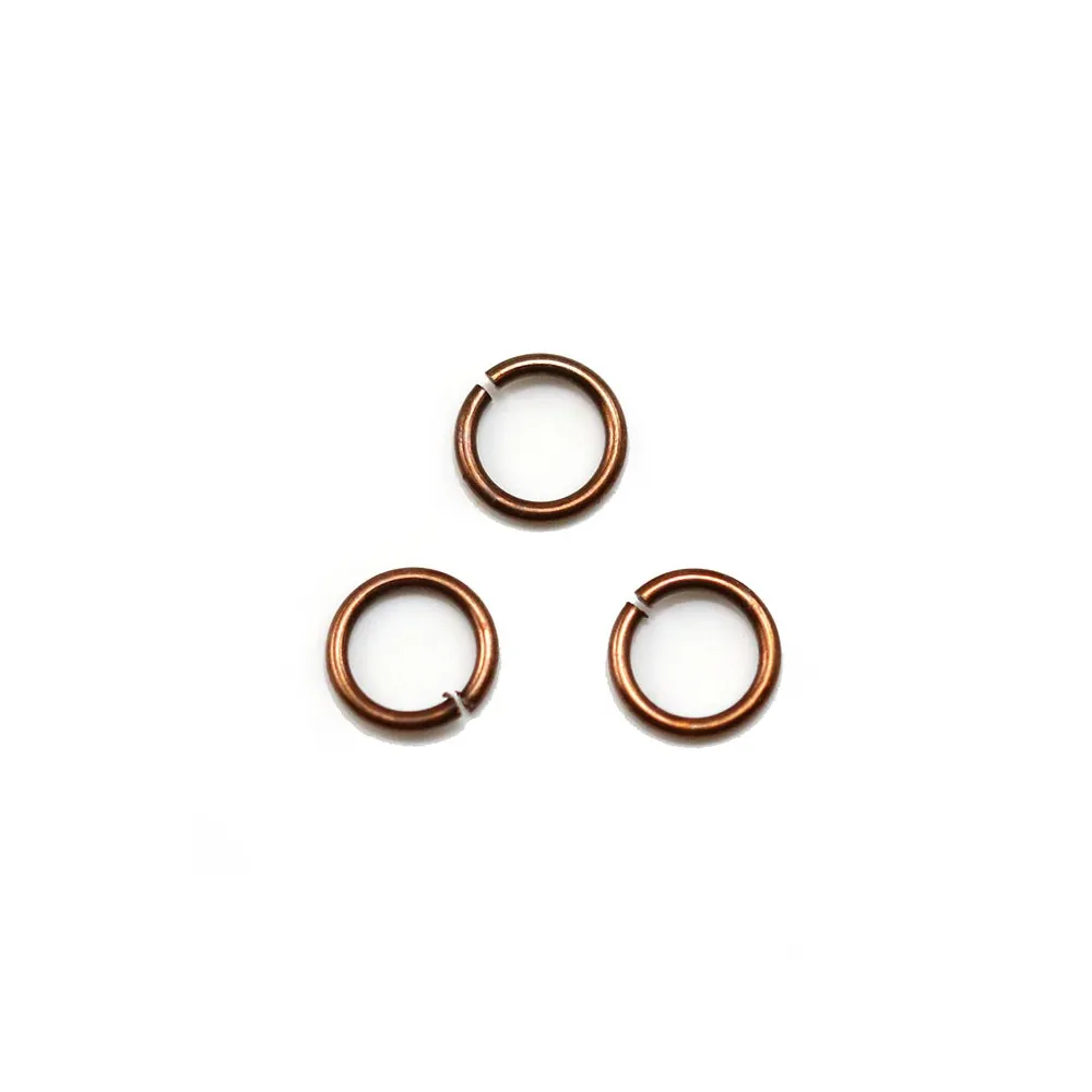 Anneaux rond ouverts en métal cuivre 0.8x6mm x 100pcs