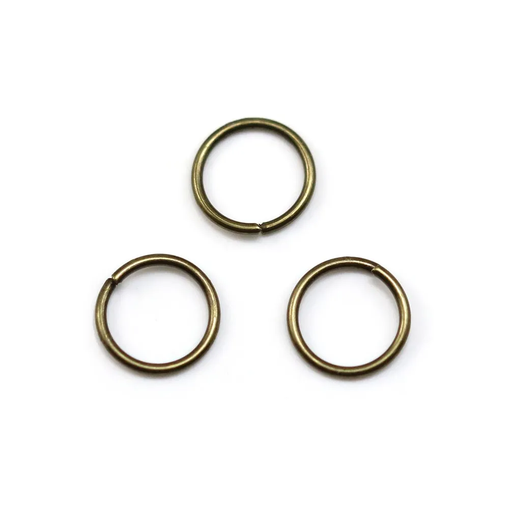 Anneaux ronds ouverts, métal couleur bronze, 0.8x8mm environ 100pcs