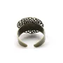 Bague réglable, support estampe fleur, couleur bronze, 19mm x 1pc