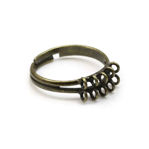 Bague réglable de couleur bronze, 10 anneaux, x 1pc