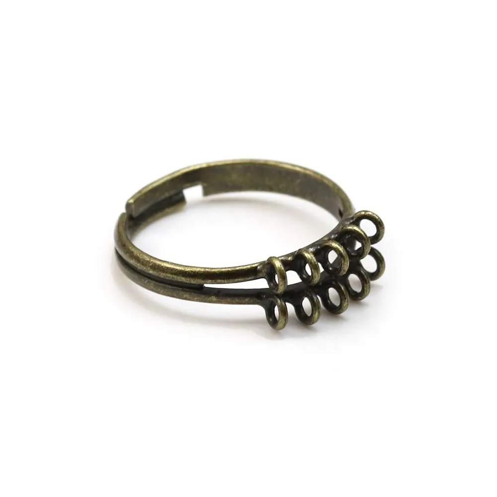 Adjustable ring in bronze color, 10 rings, x 1pc