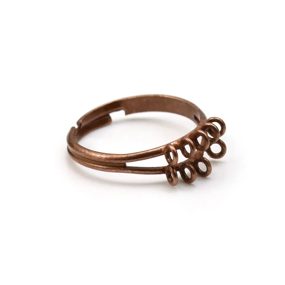 Bague réglable de couleur cuivre, 10 anneaux, x 1pc