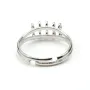 Bague réglable de couleur argent, 10 anneaux, x 1pc