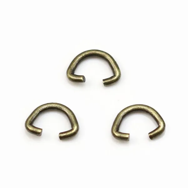 Bélière de couleur laiton, en forme de triangle arrondi, 5 * 7mm x 10pcs