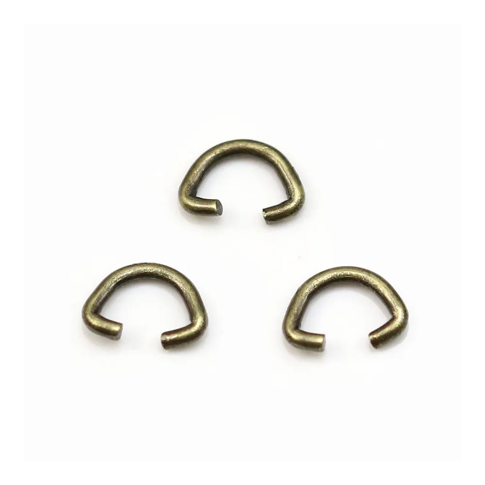 Bélière de couleur laiton, en forme de triangle arrondi, 5 * 7mm x 10pcs