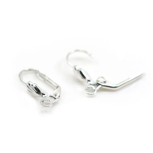 Dormeuse en coquillage argenté 16mm x 4pcs