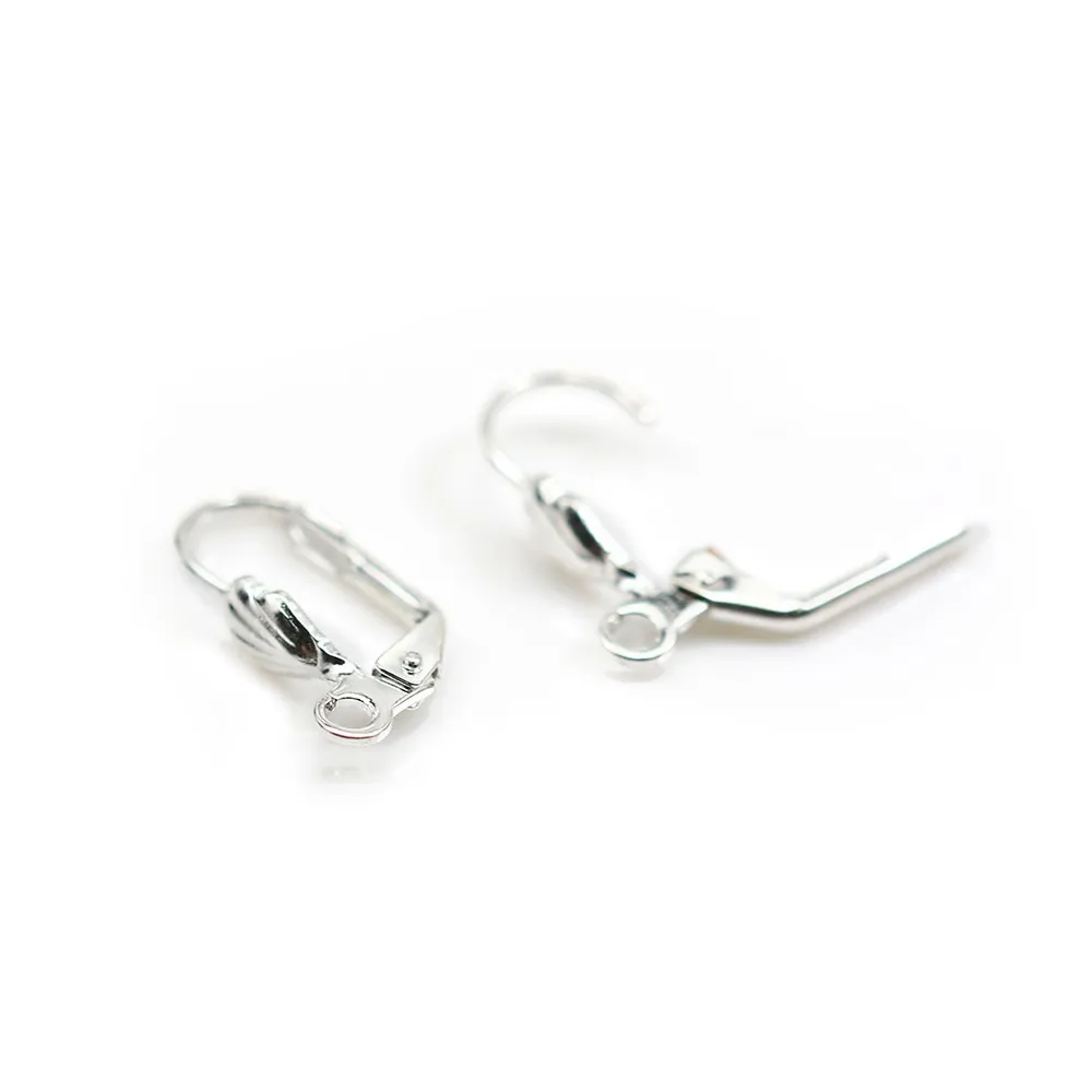 Dormeuse en coquillage argenté 16mm x 4pcs