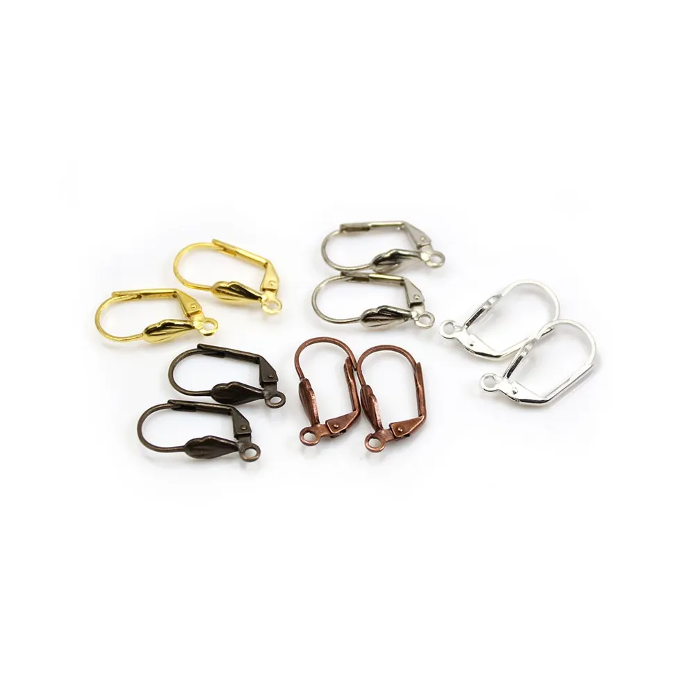 Boucles d'oreille en forme de dormeuse de différentes couleurs, 18mm x 10pcs
