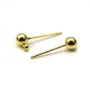 Clous d'oreilles boule en métal  4mm x 20pcs