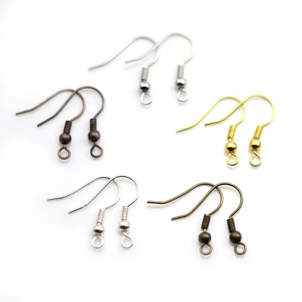 Ear wires with ball in raw brass 18mm x 20pcs
