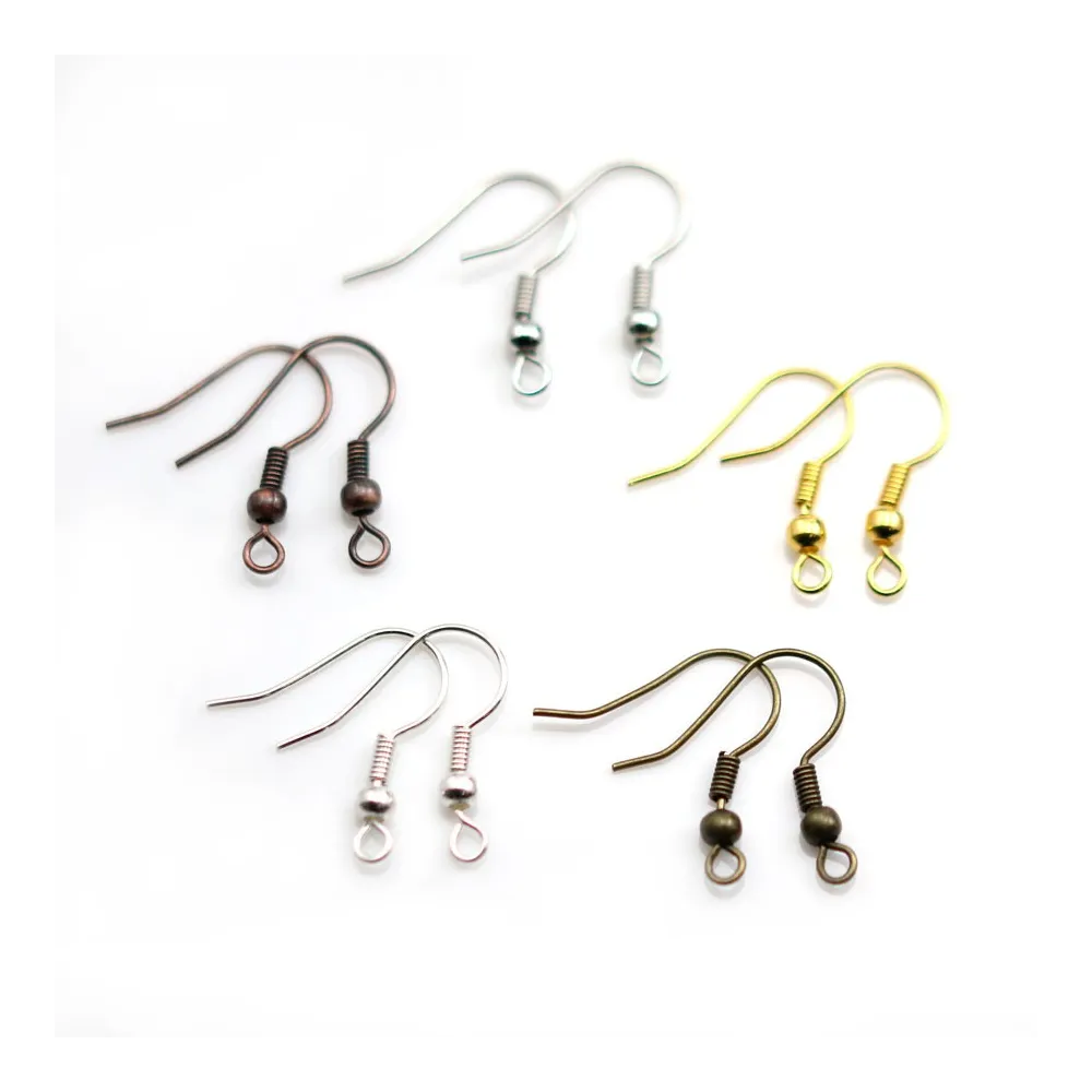 Crochets d'oreilles ressort avec boule  19mm x 20pcs
