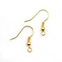 Ear wires with ball in raw brass 18mm x 20pcs