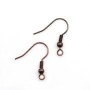 Ear wires with ball in raw brass 18mm x 20pcs