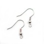 Ear wires with ball in raw brass 18mm x 20pcs