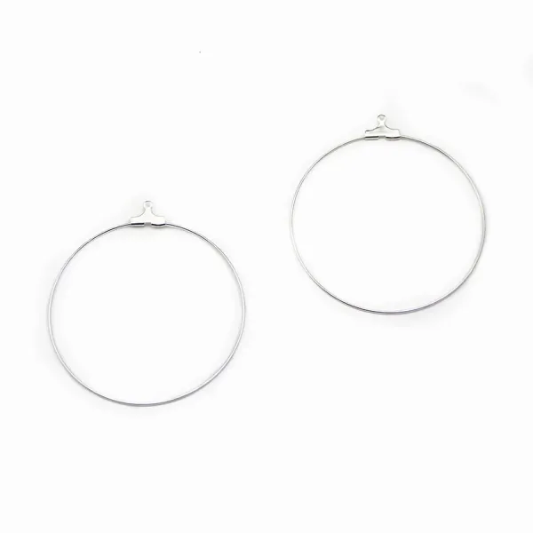 Créole pour crochet argenté 50mm  x 20pcs