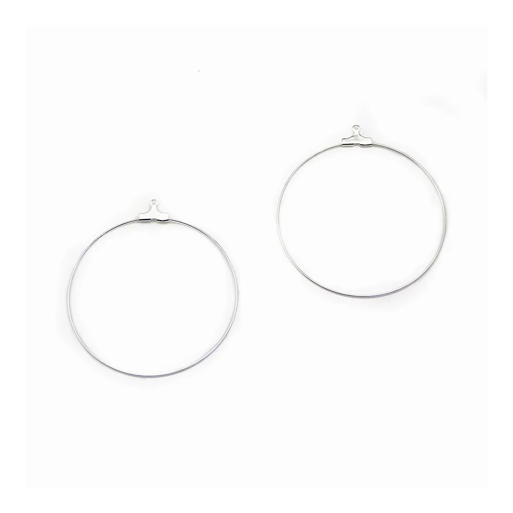 Créole pour crochet argenté 50mm  x 20pcs